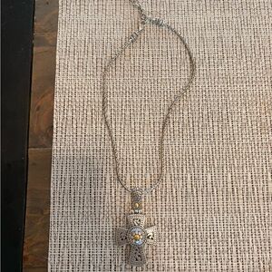 Brighton Silver and Gold Cross Necklace